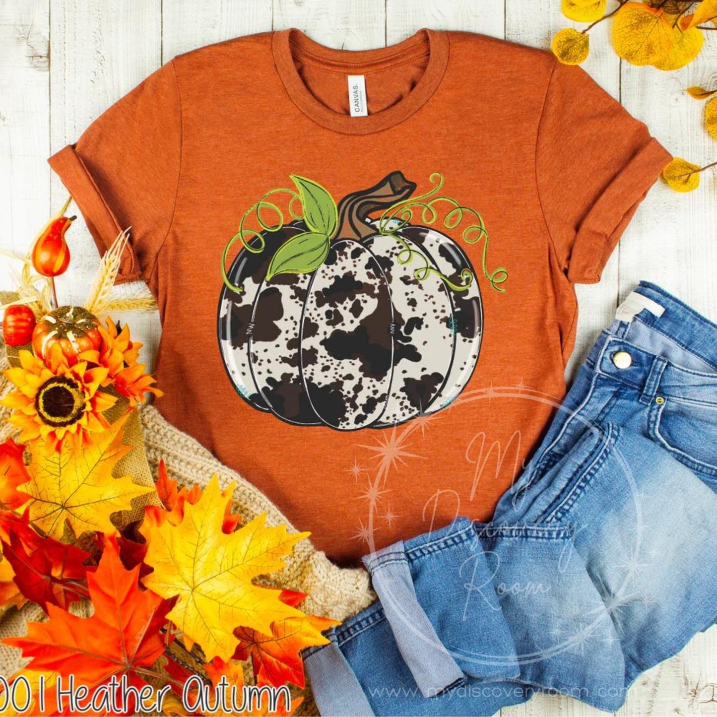 Cow Print Pumpkin Graphic Tee