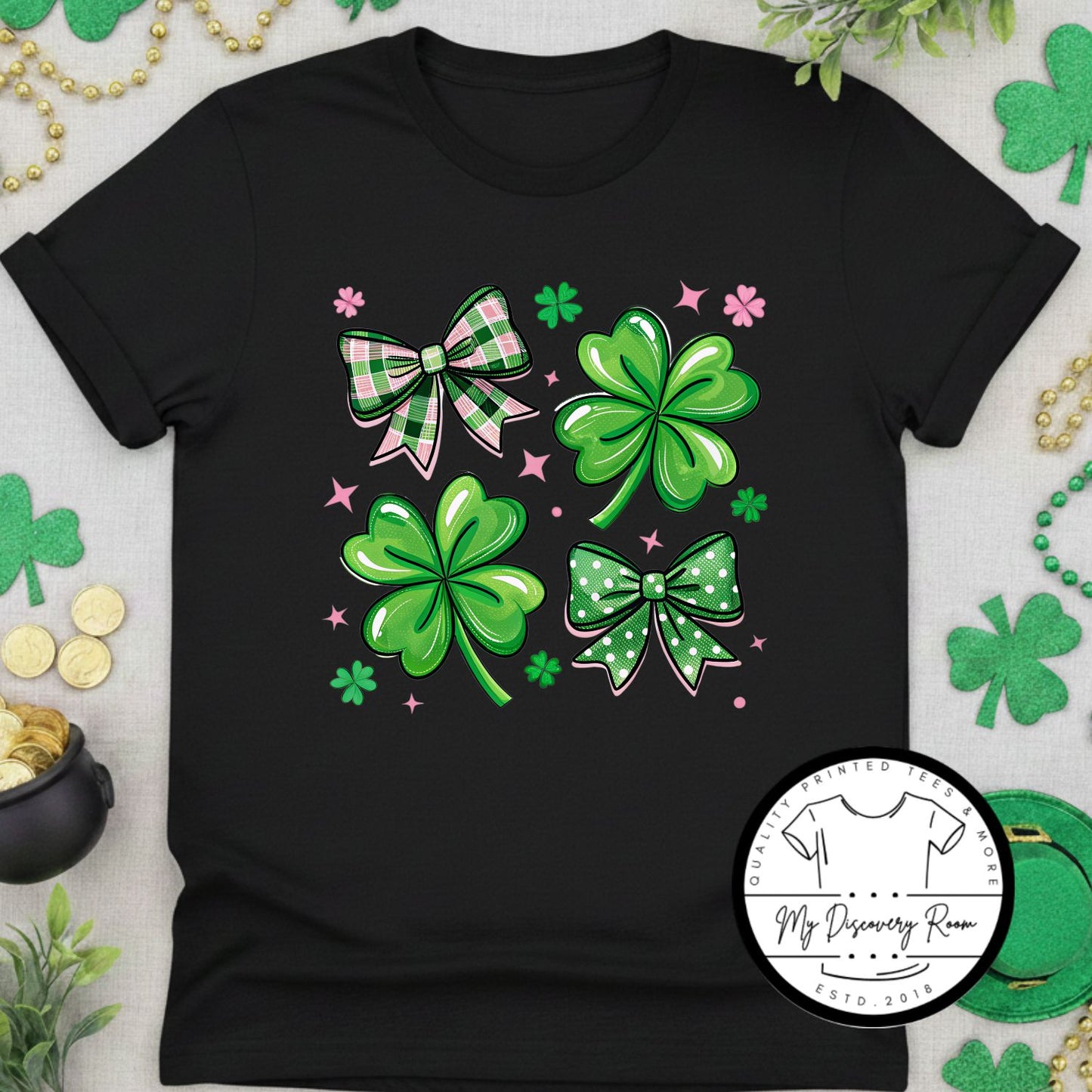 Shamrocks and Bows Graphic Tee