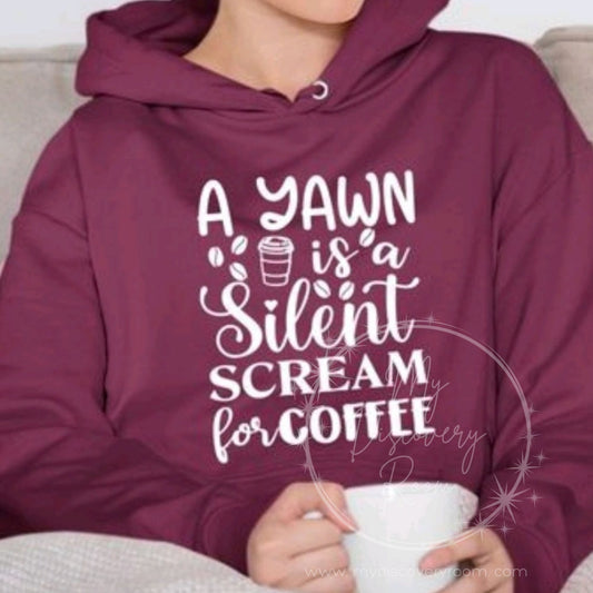A Yawn Is A Silent Scream For Coffee Graphic Tee