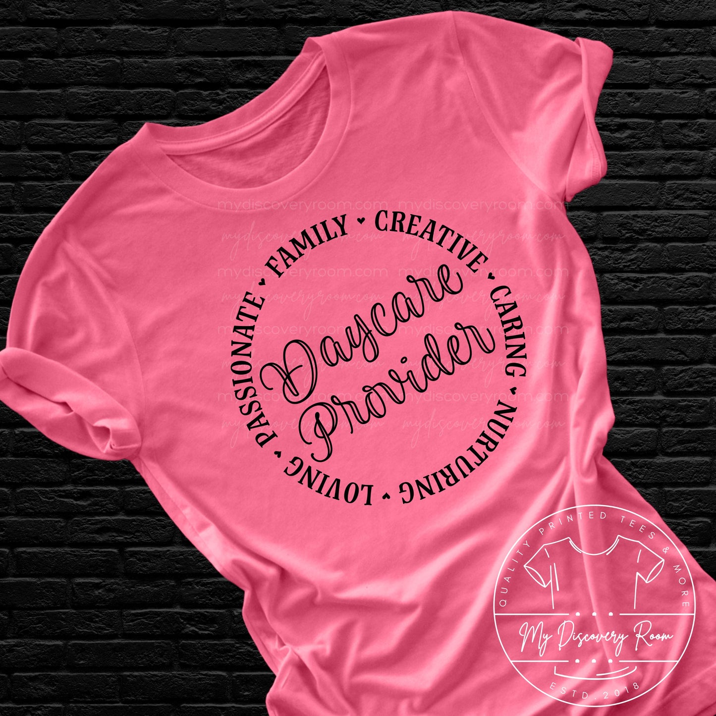 Daycare Provider Word Circle Graphic Tee