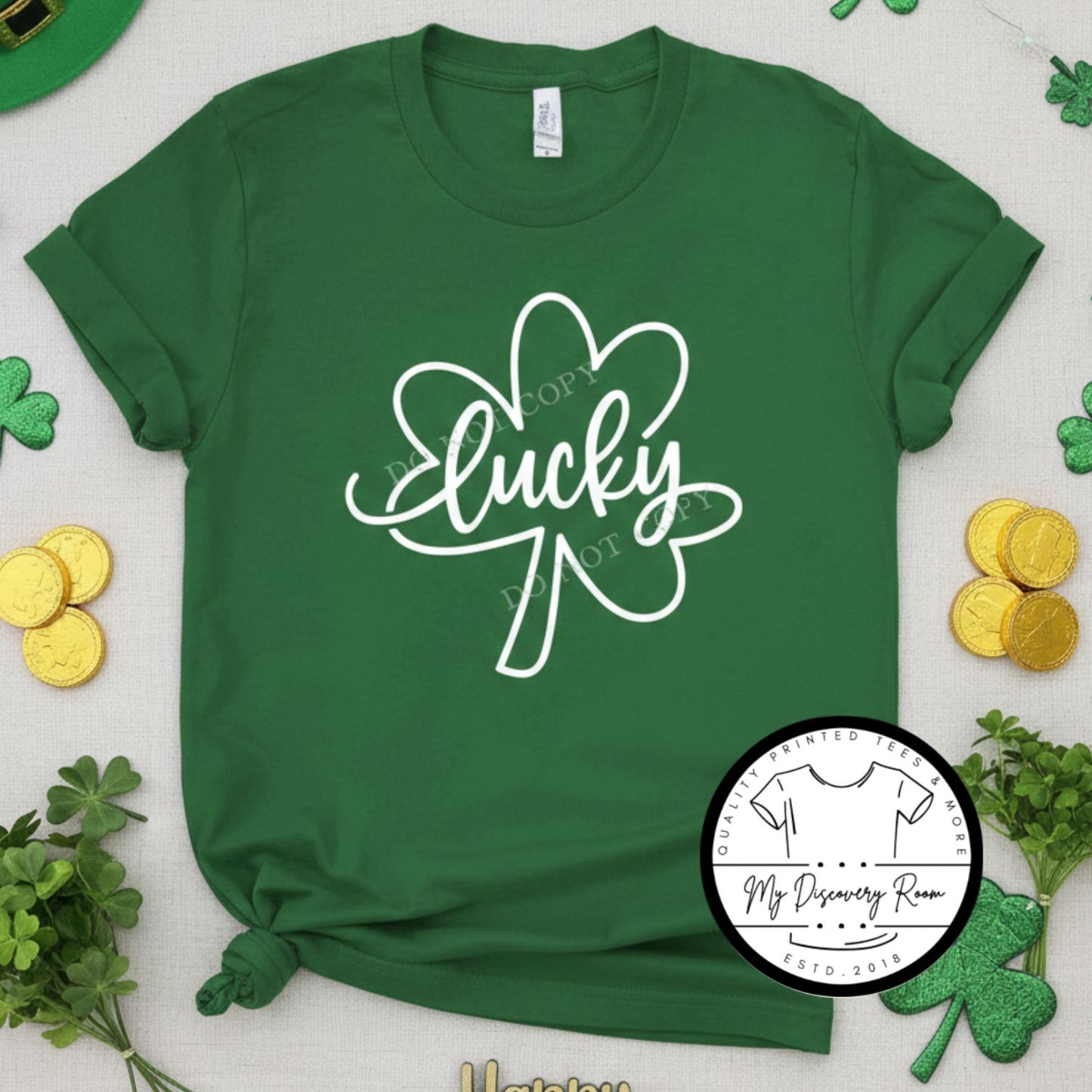 Lucky with Shamrock Graphic Tee