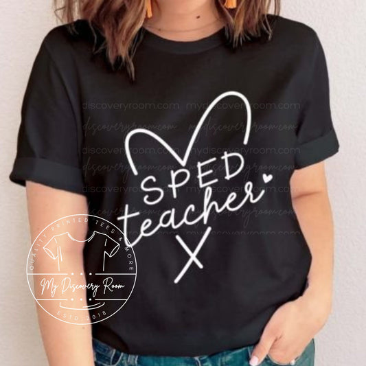 Special Education Teacher With Heart Graphic Tee