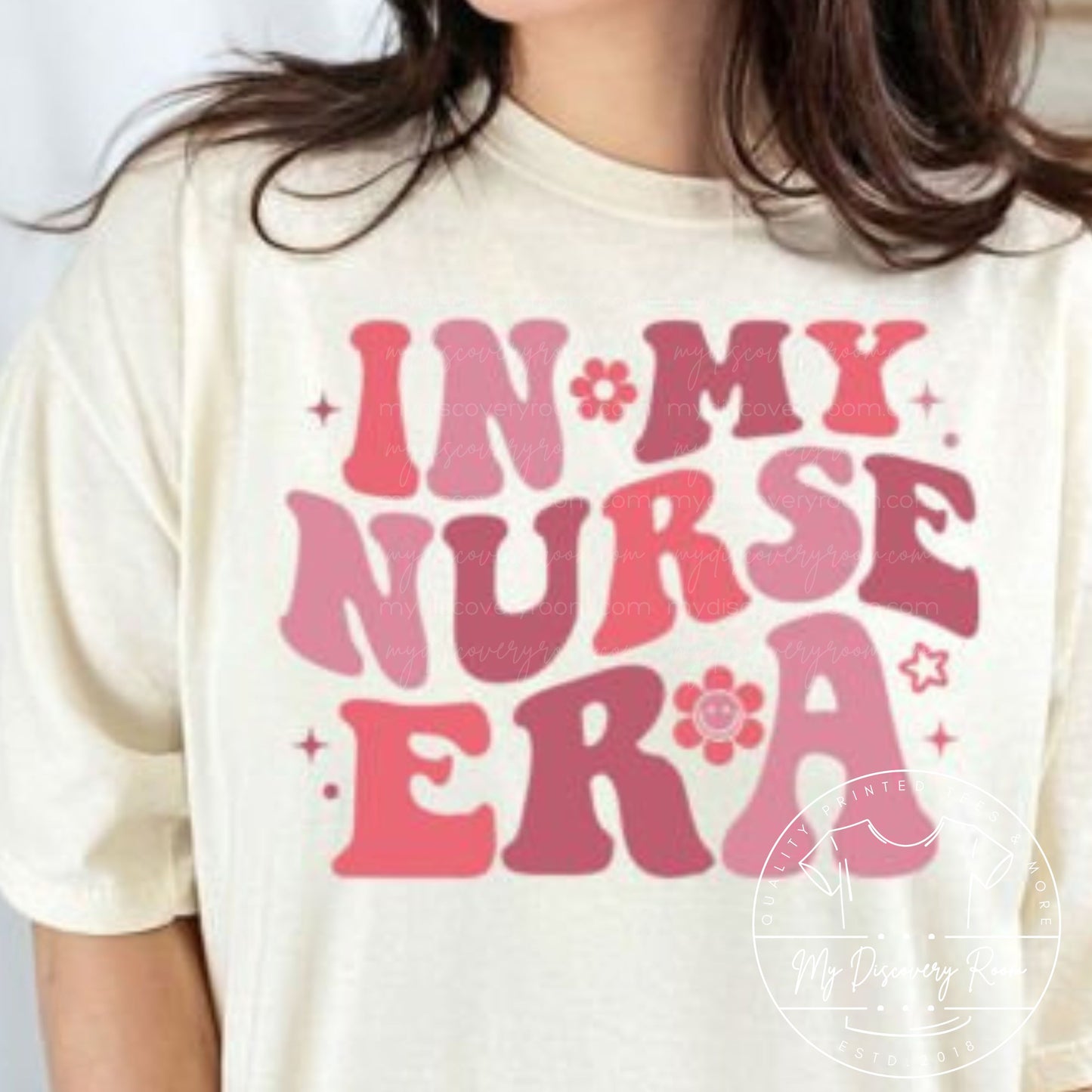In My Nurse Era Wavy Retro Font Graphic Tee