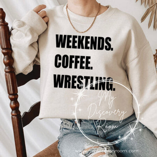 Weekends Coffee Wrestling Graphic Tee