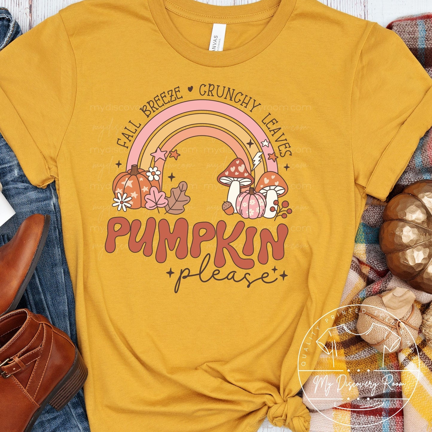 Fall Breeze, Crunchy Leaves, Pumpkin Please Graphic Tee