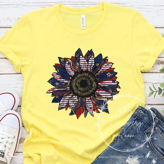 Patriotic Sunflower Graphic Tee