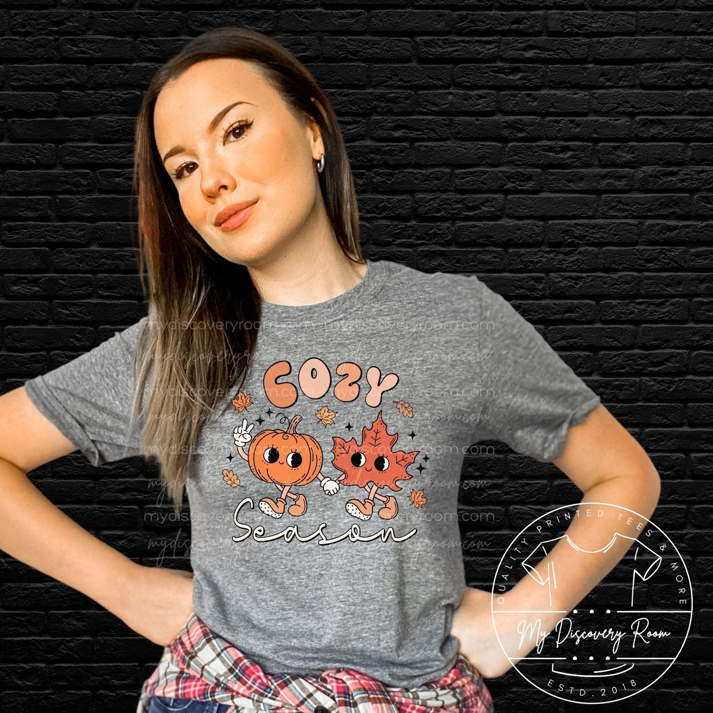 Cozy Season With Pumpkin & Leaf Graphic Tee