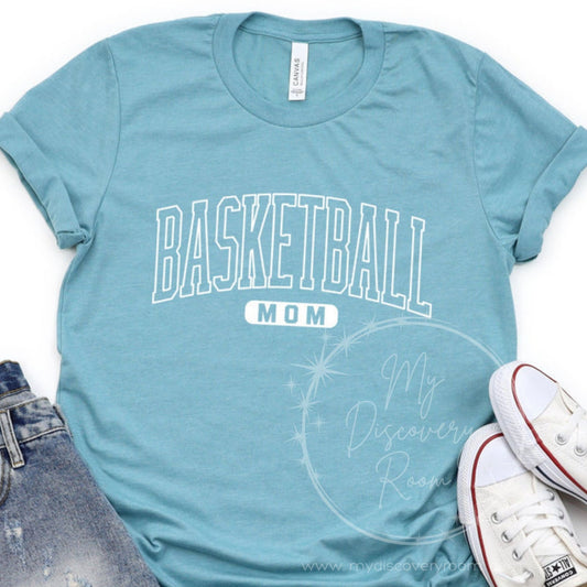 Basketball Mom Block Letter Graphic Tee