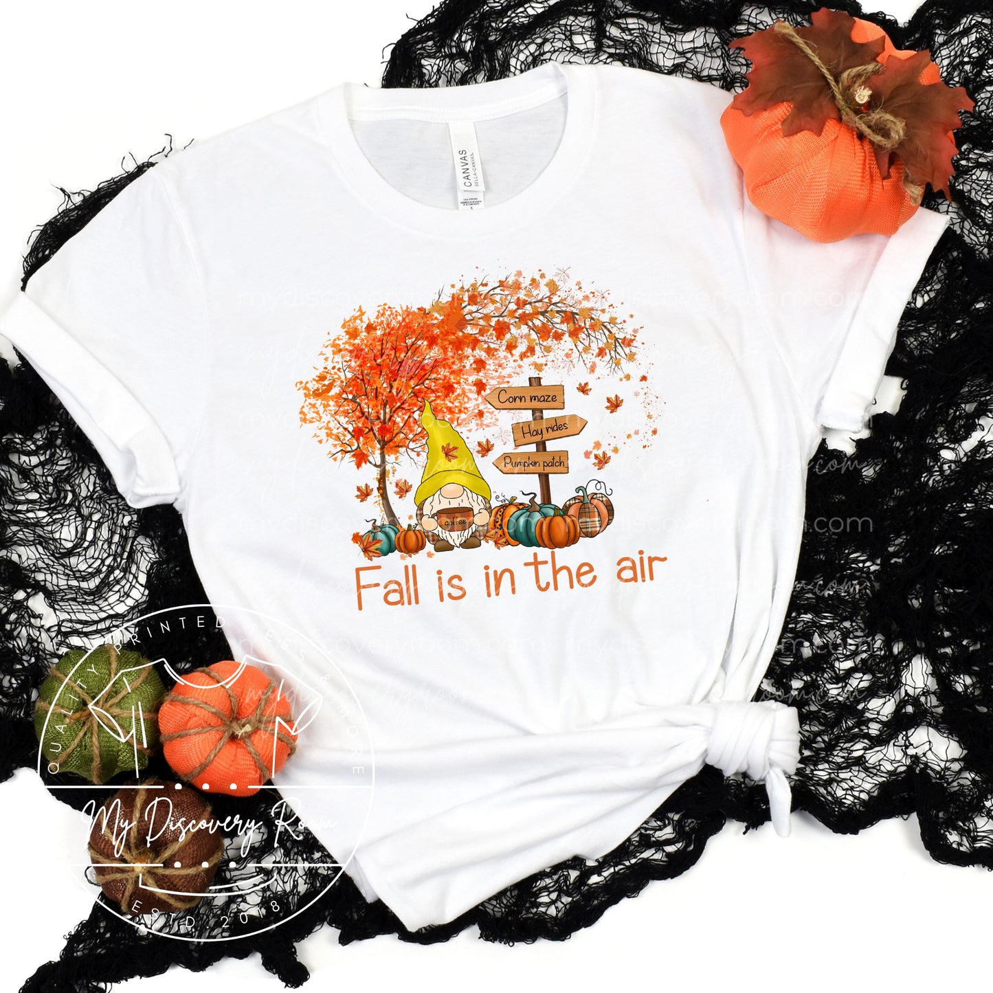 Fall Is In The Air With Gnome Graphic Tee