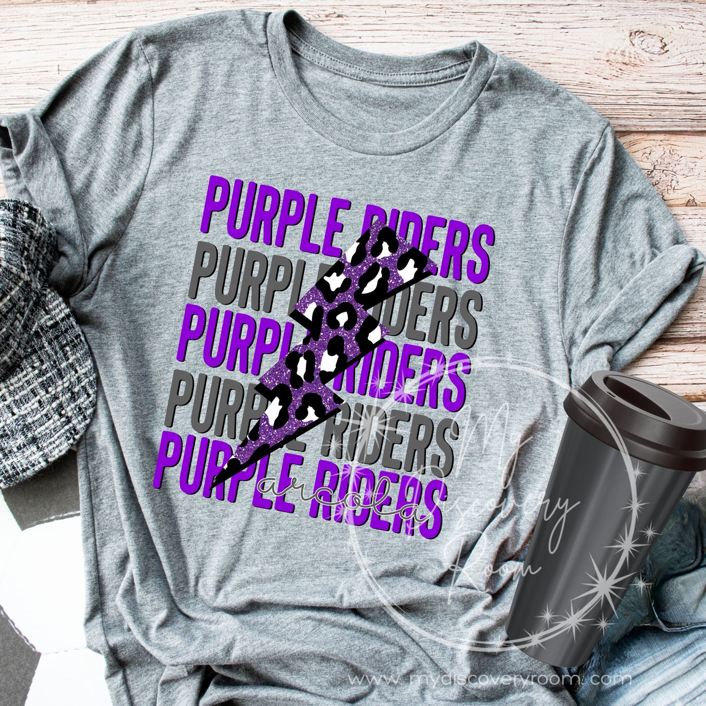 Purple Riders Arcola with Lighting Bolt Graphic Tee