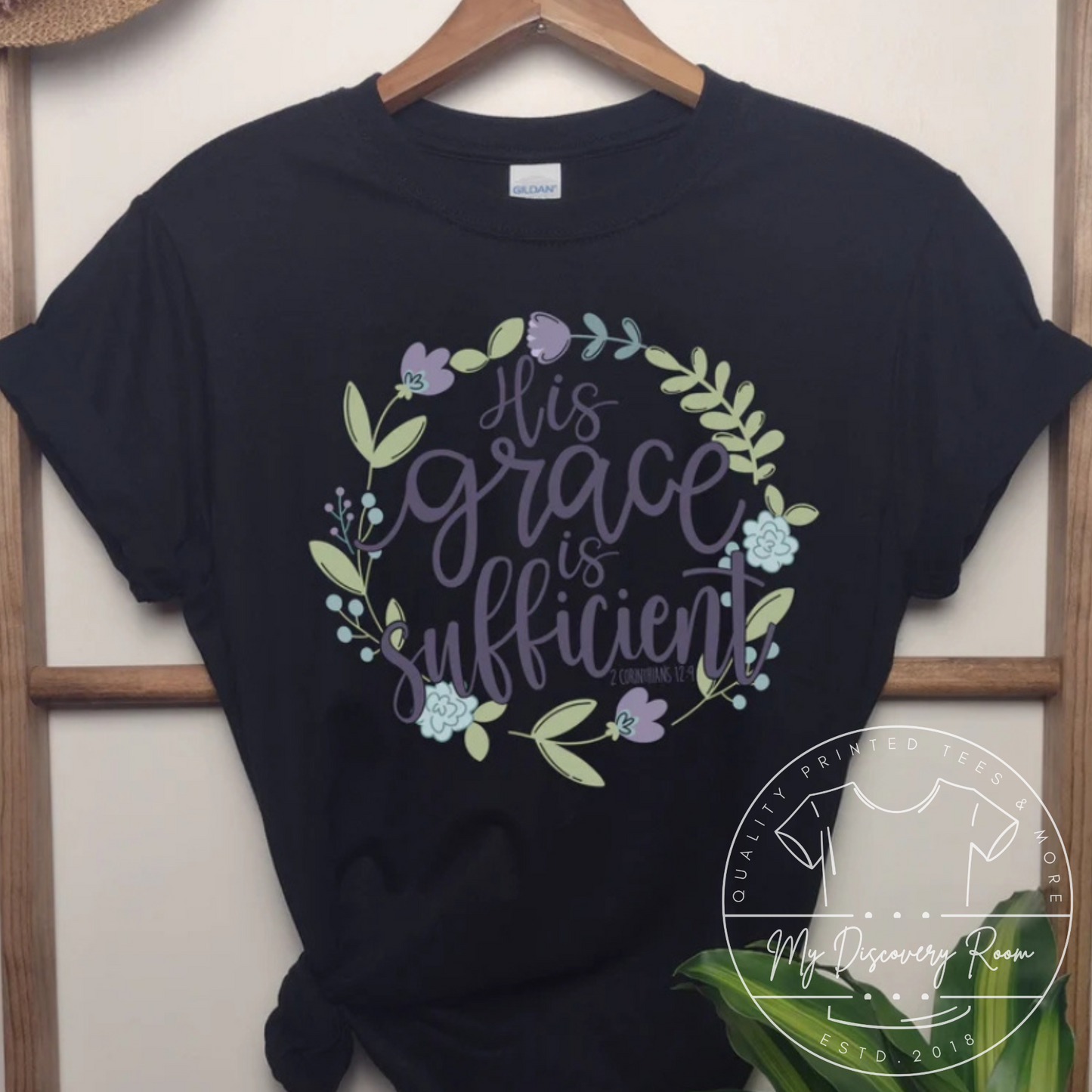 His Grace Is Sufficient 2 Corinthians 12:9 Graphic Tee