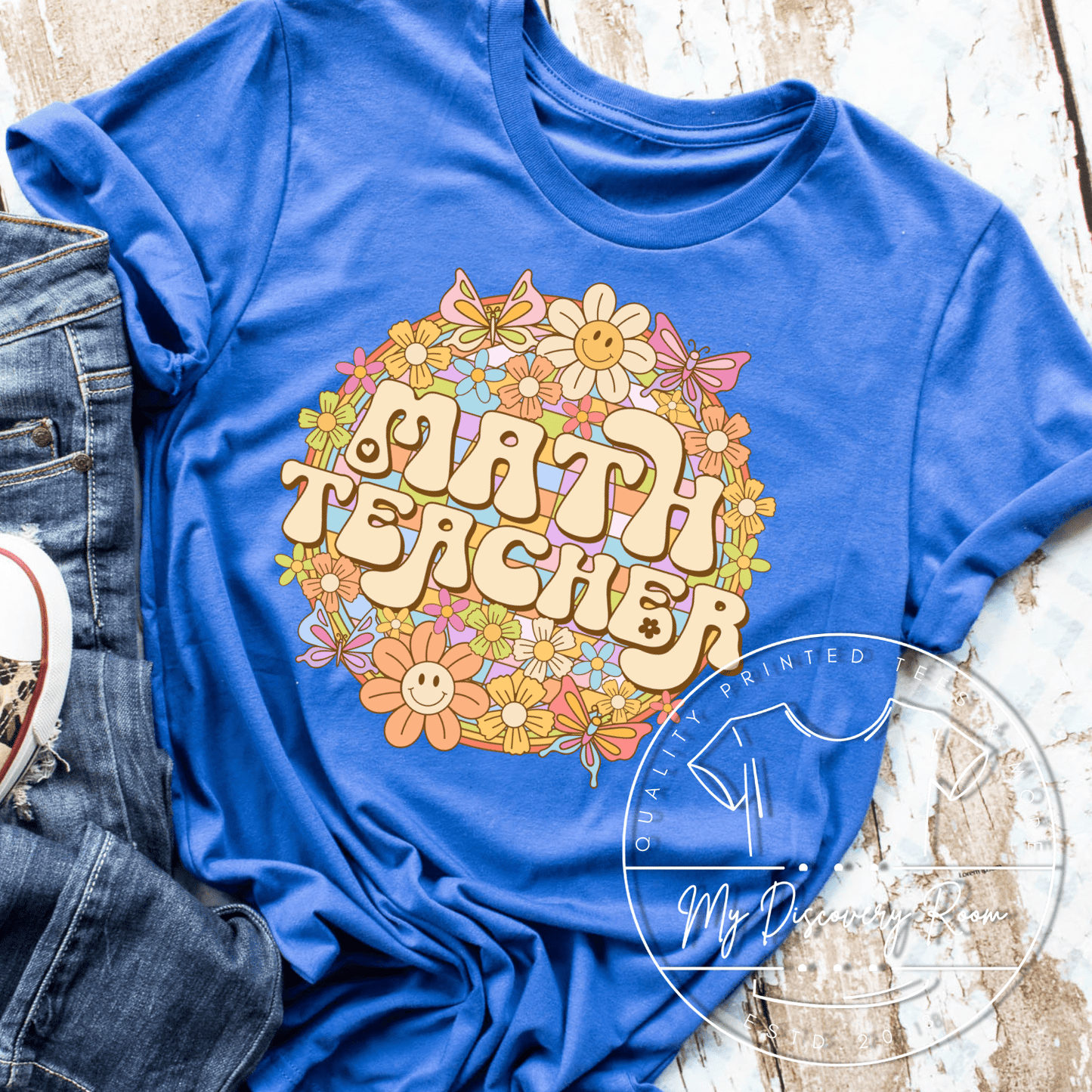Floral Math Teacher Graphic Tee - MyDiscoveryRoom