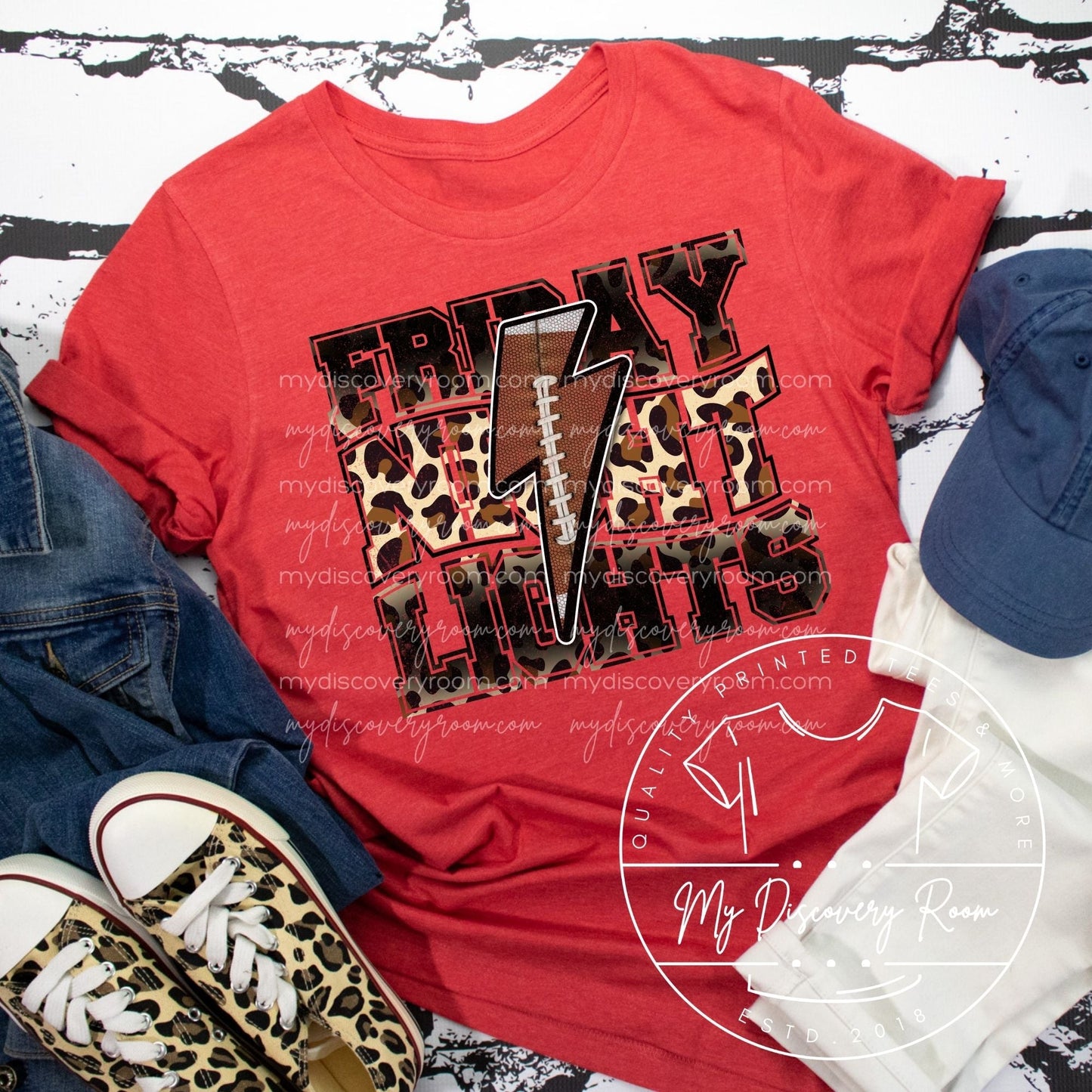 Friday Night Lights Leopard Print Graphic Tee - MyDiscoveryRoom