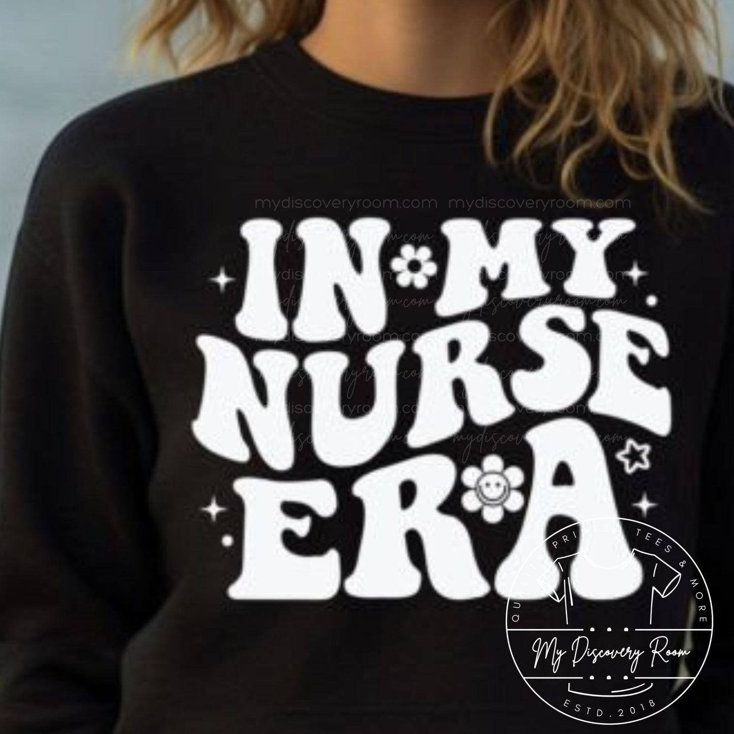 In My Nurse Era Wavy Retro Font Graphic Tee - MyDiscoveryRoom