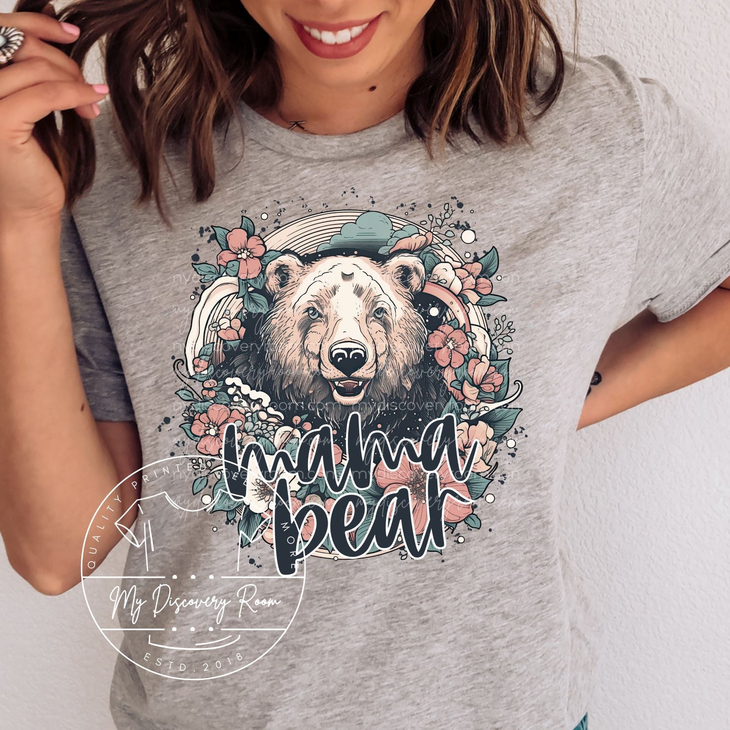 Mama Bear Floral Graphic Tee - MyDiscoveryRoom