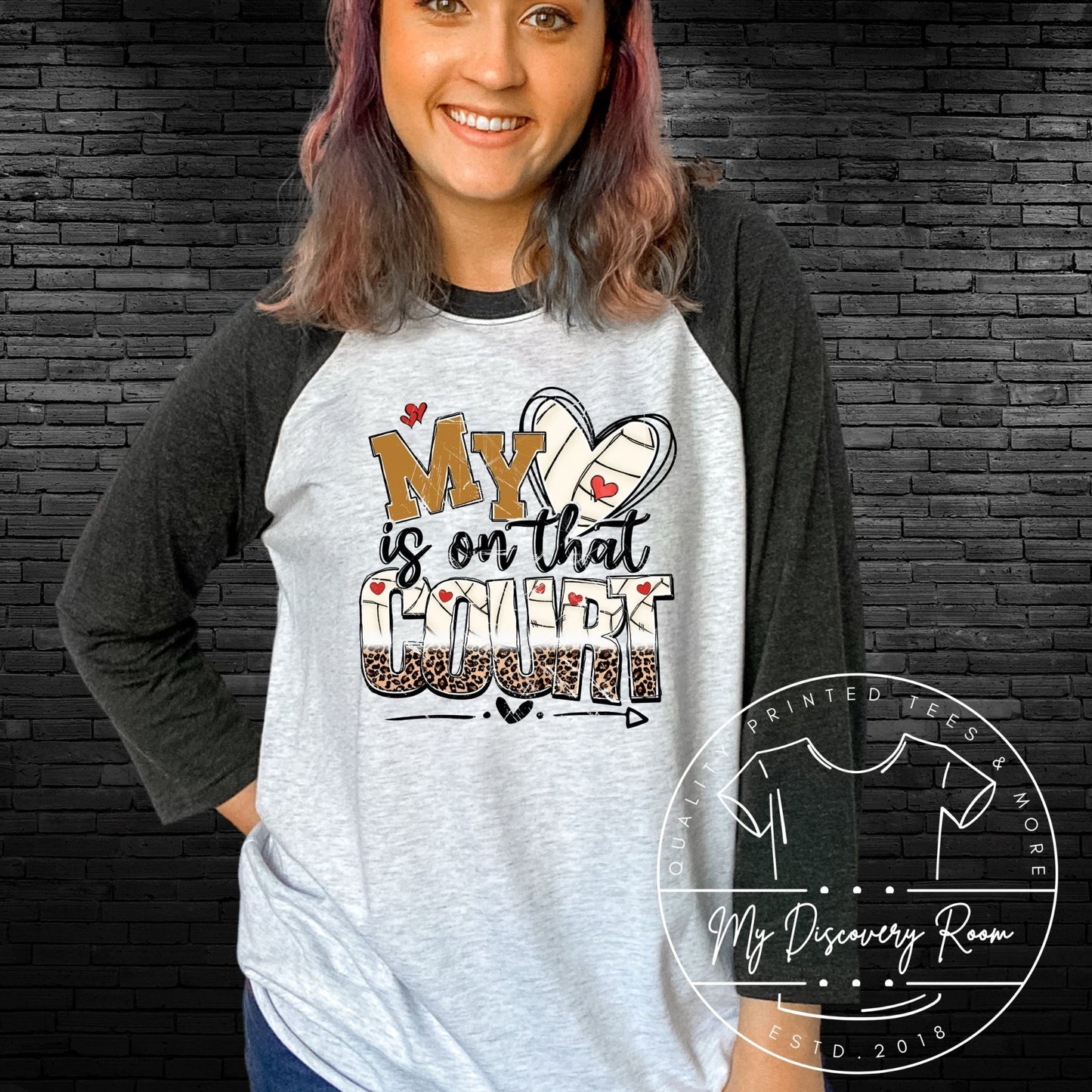 My Heart Is On That Court Volleyball Graphic Tee - MyDiscoveryRoom