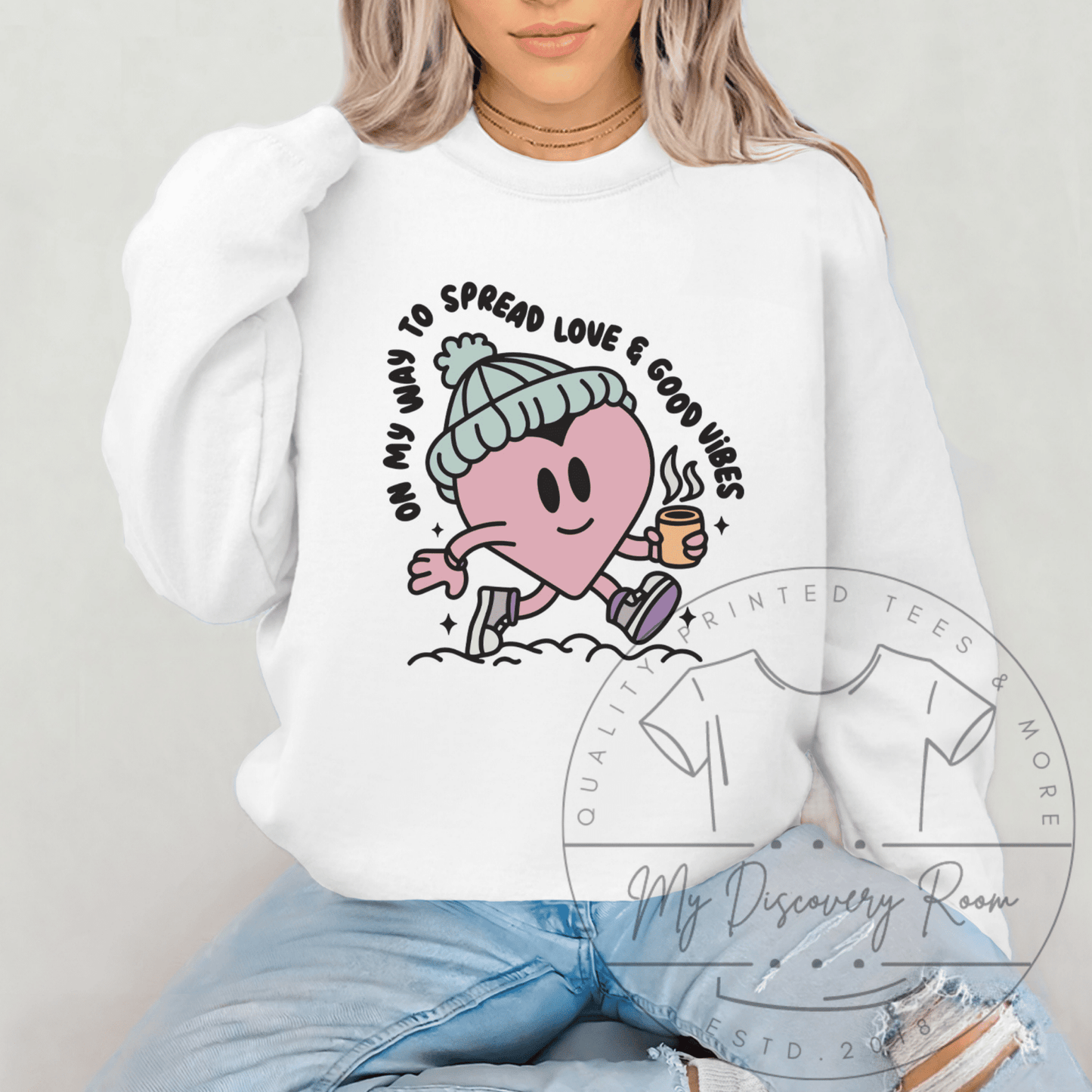 On My Way To Spread Love & Good Vibes Graphic Tee - MyDiscoveryRoom