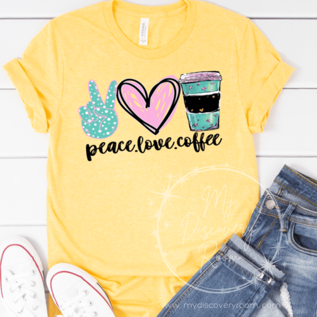 Peace Love Coffee Graphic Tee - MyDiscoveryRoom
