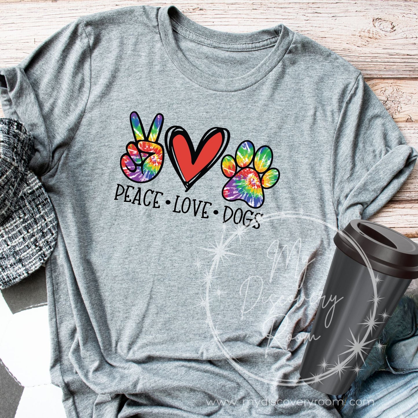 Peace Love Dogs Graphic Tee - MyDiscoveryRoom