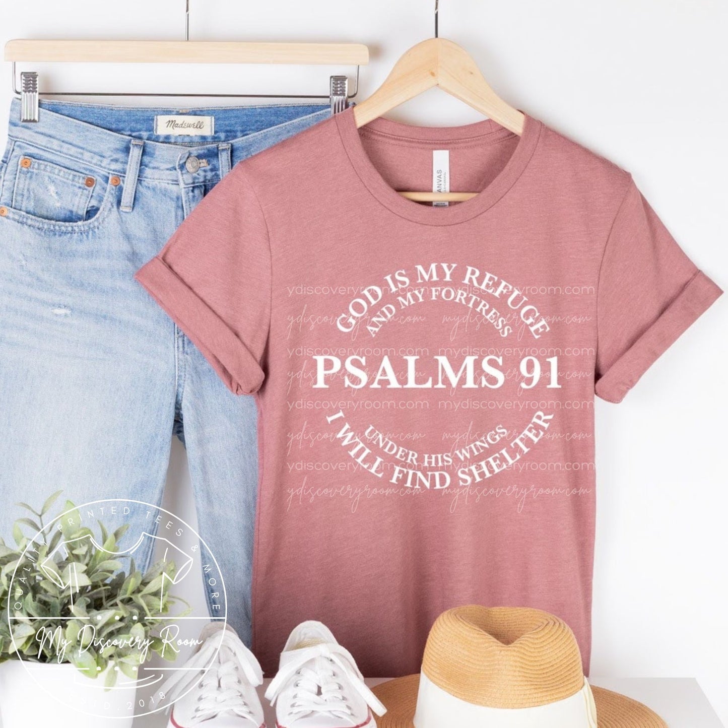 Psalms 91 God Is My Refuge And My Fortress Graphic Tee - MyDiscoveryRoom