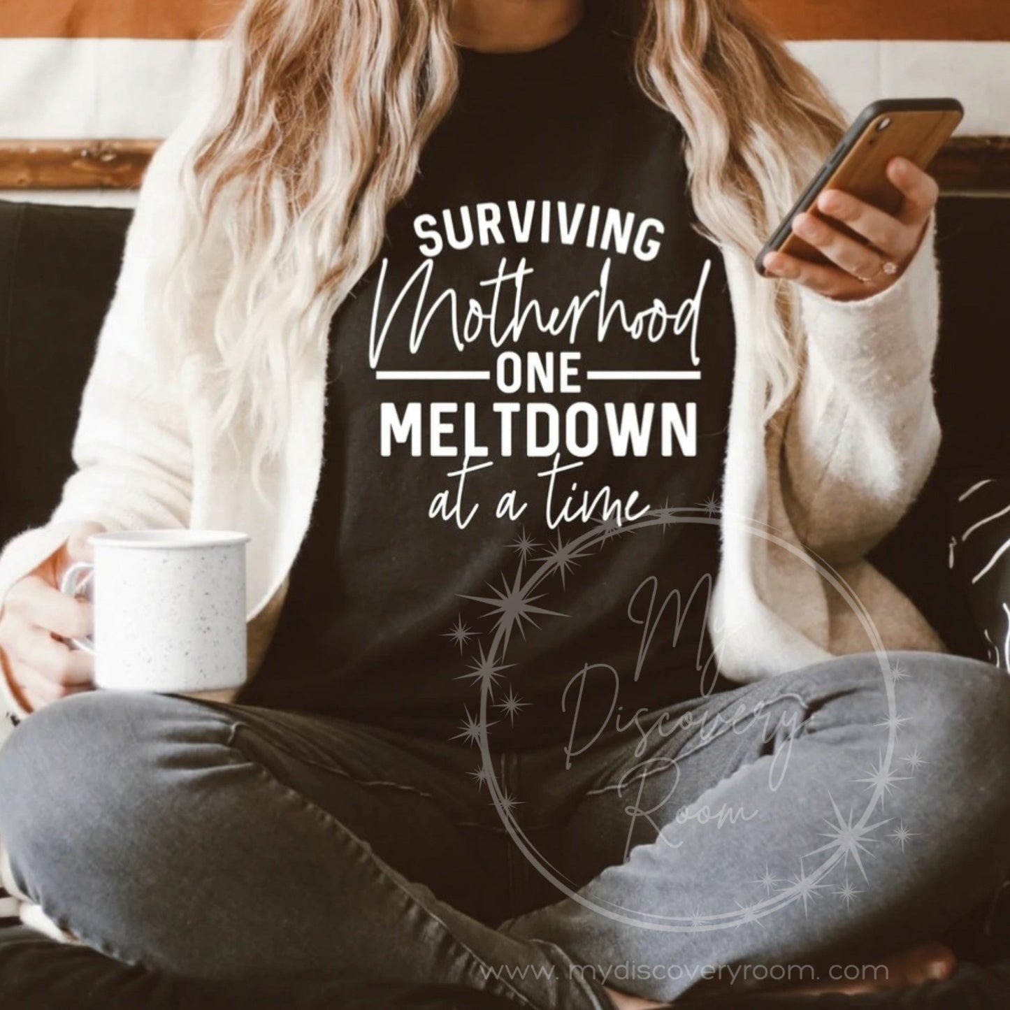 Surviving Motherhood One Meltdown At A Time (style 1) Graphic Tee - MyDiscoveryRoom
