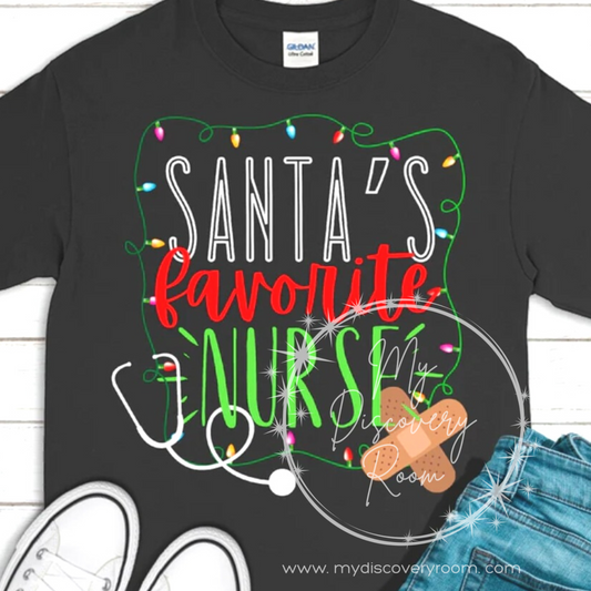 Santa's Favorite Nurse Graphic Tee