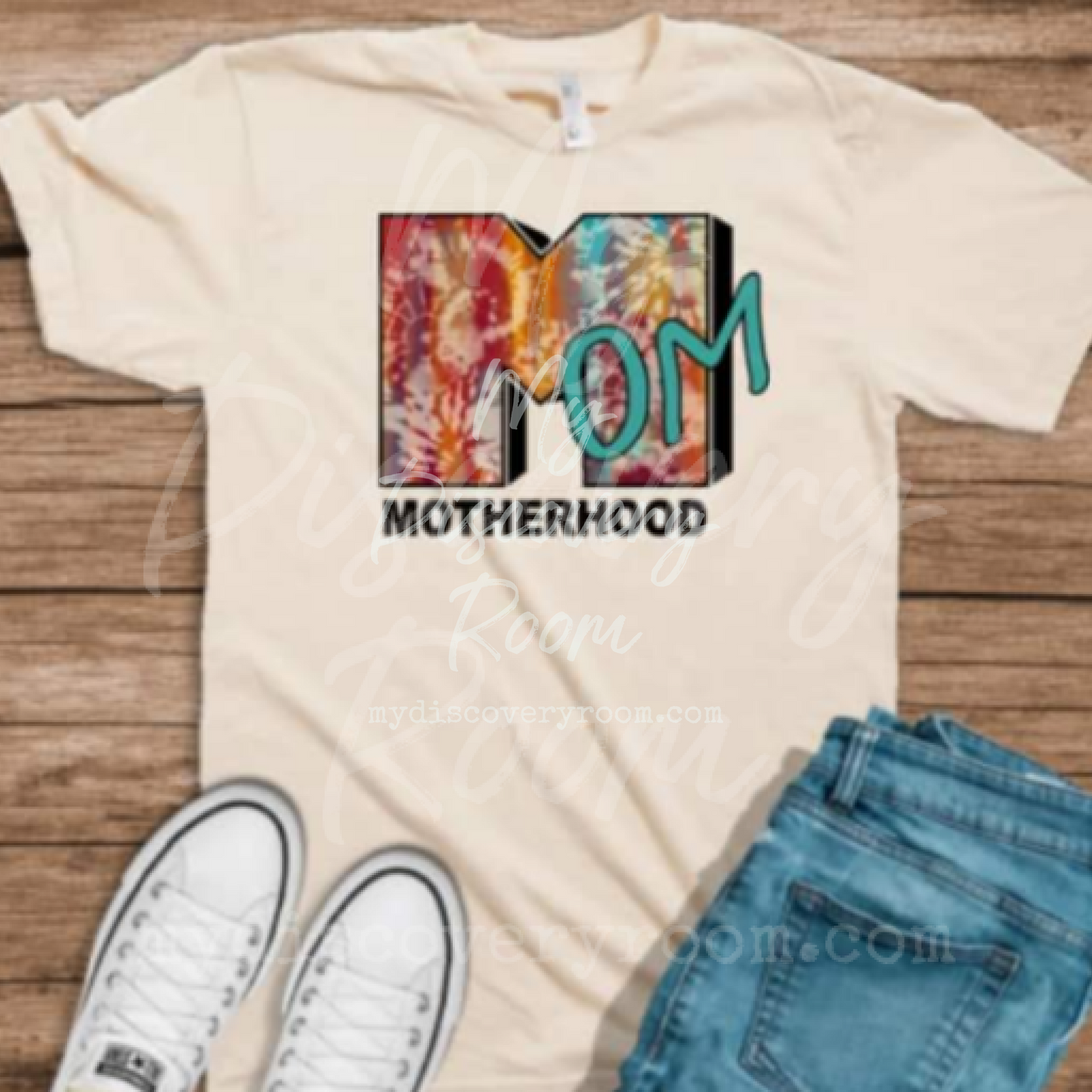 Tie-dye Mom Logo Graphic Tee