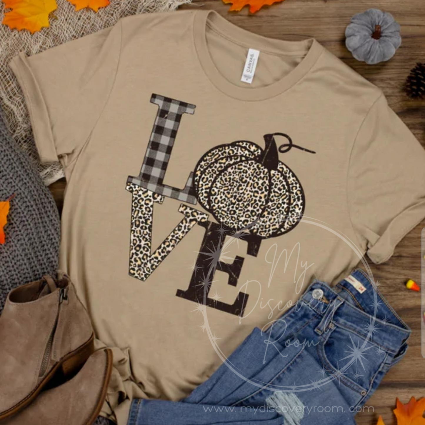 LOVE Leopard Pumpkin Graphic Tee