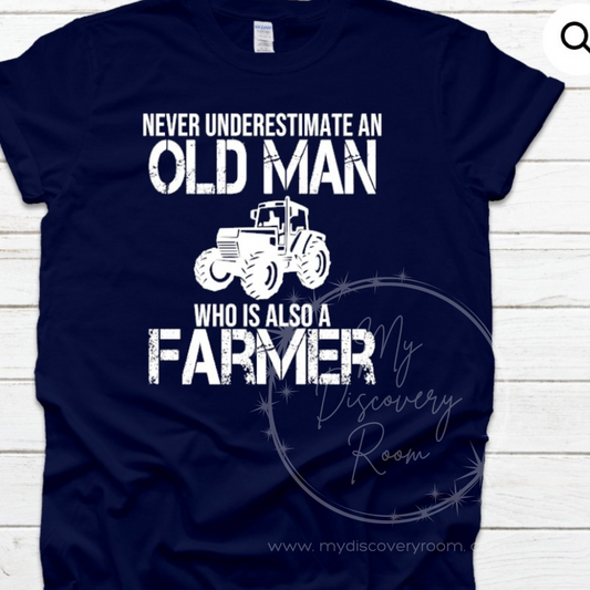 Never Underestimate an Old Farmer Graphic Tee