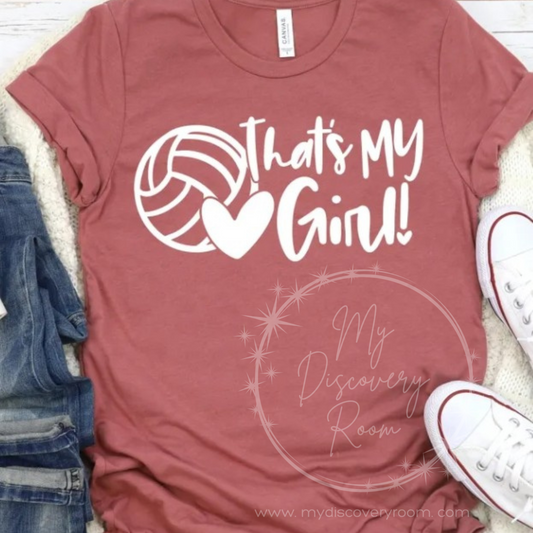 That's My Girl w/Volleyball & Heart Graphic Tee