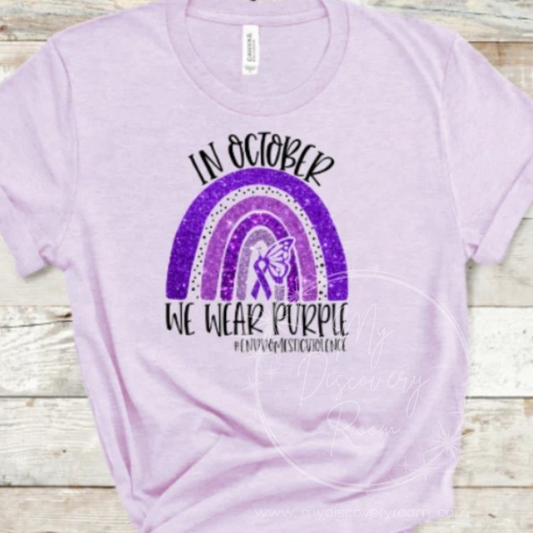 In October We Wear Purple #EndDomesticViolence Graphic Tee