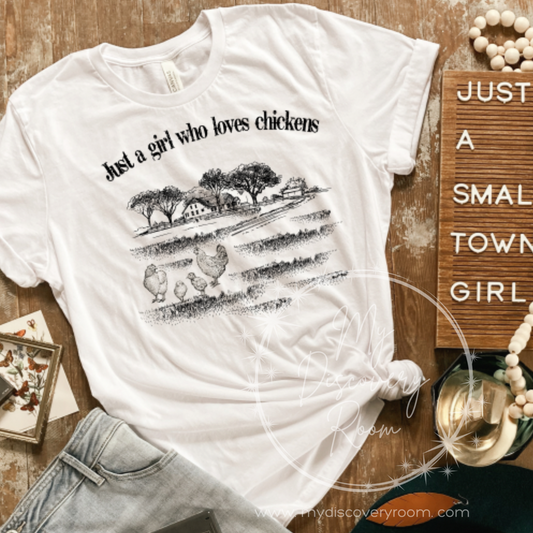 Just A Girl Who Loves Chickens Graphic Tee