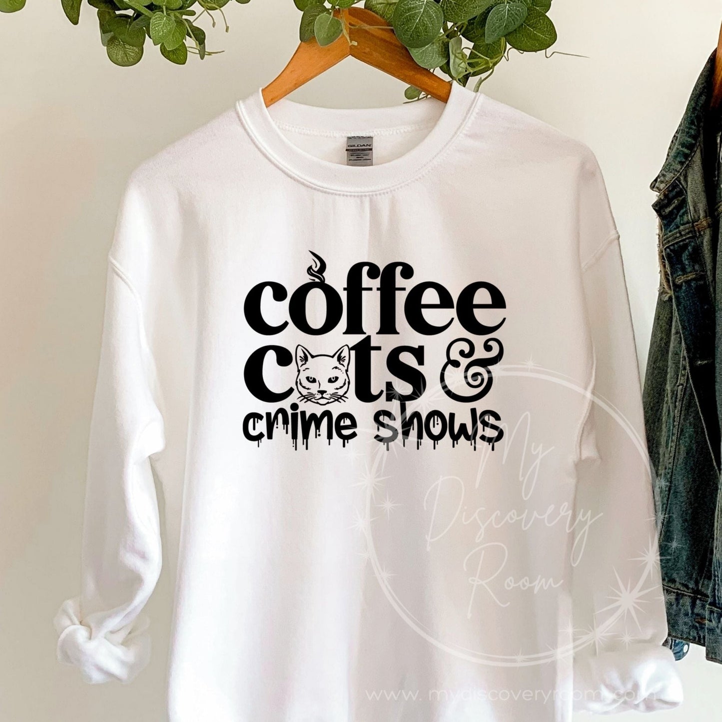 Coffee, Cats, & Crime Shows Graphic Tee - MyDiscoveryRoom