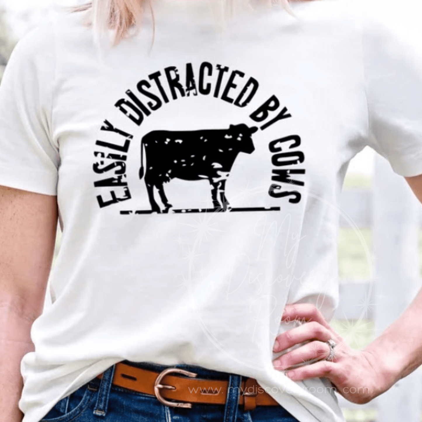 Easily Distracted By Cows Graphic Tee - MyDiscoveryRoom