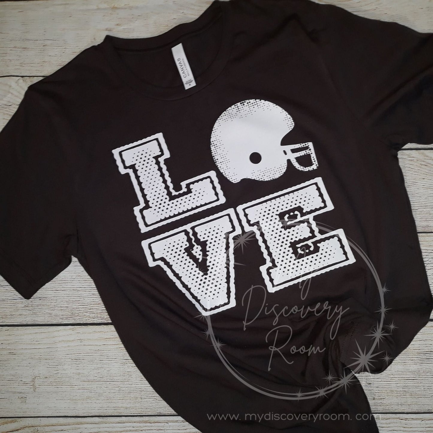 Football Helmet LOVE Graphic Tee - MyDiscoveryRoom
