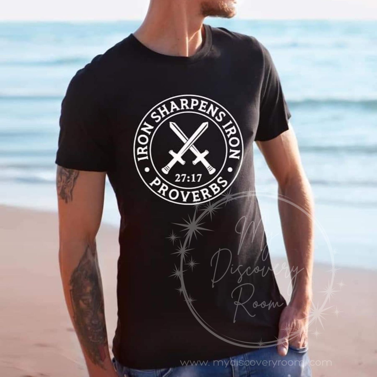 Iron Sharpens Iron Proverbs 27:17 Graphic Tee - MyDiscoveryRoom