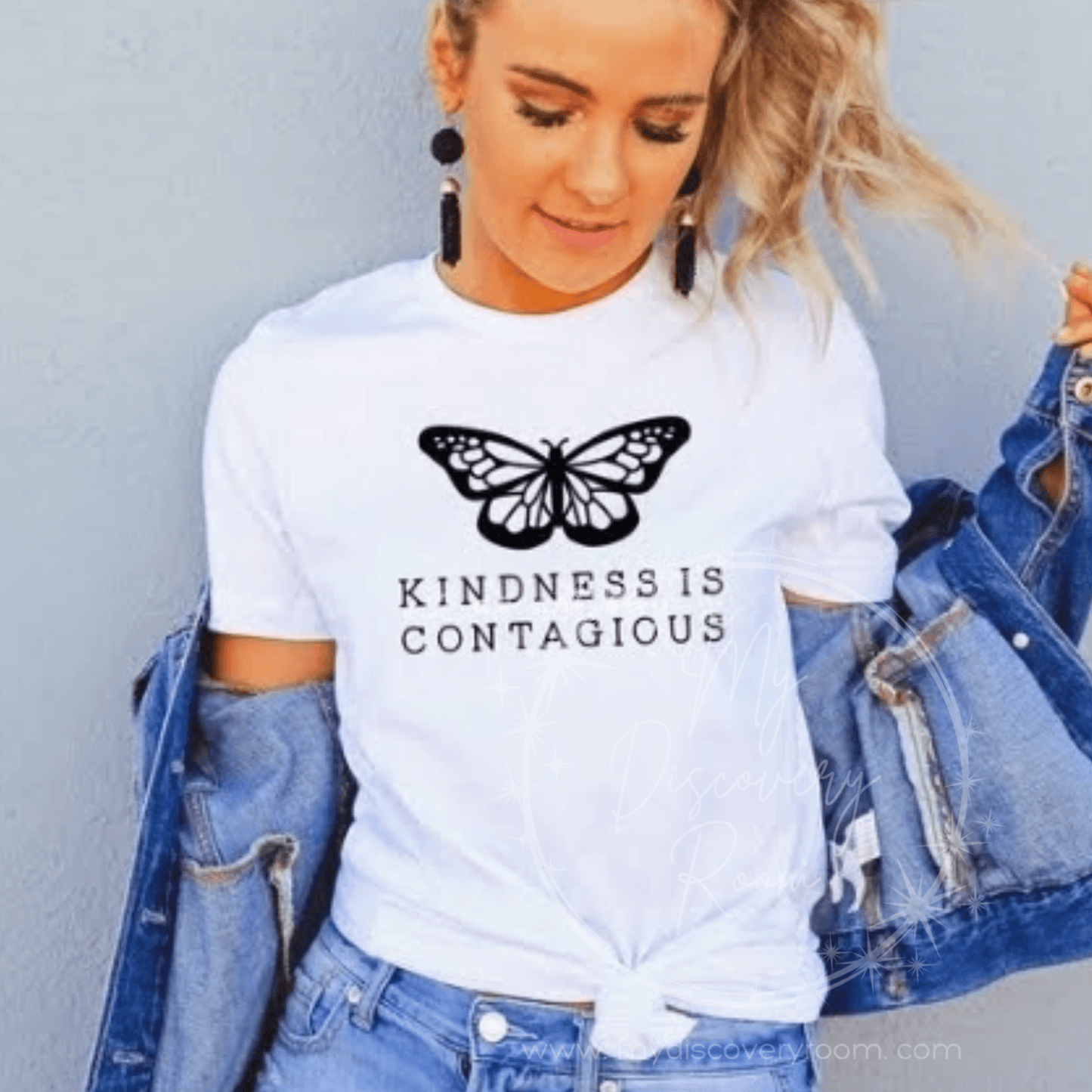 Kindness Is Contagious with Butterfly Graphic Tee - MyDiscoveryRoom