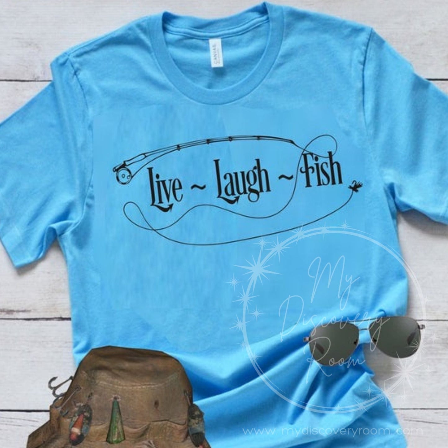 Live Laugh Fish Graphic Tee - MyDiscoveryRoom