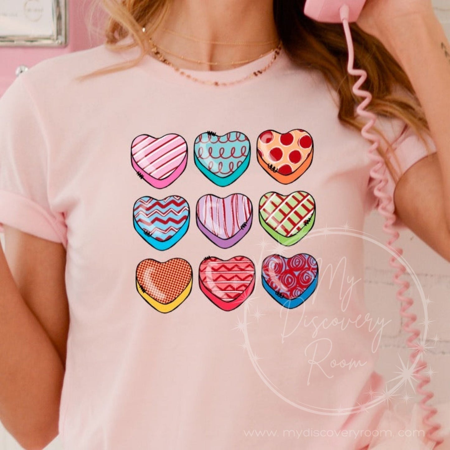 Multi - Colored Hearts Graphic Tee - MyDiscoveryRoom