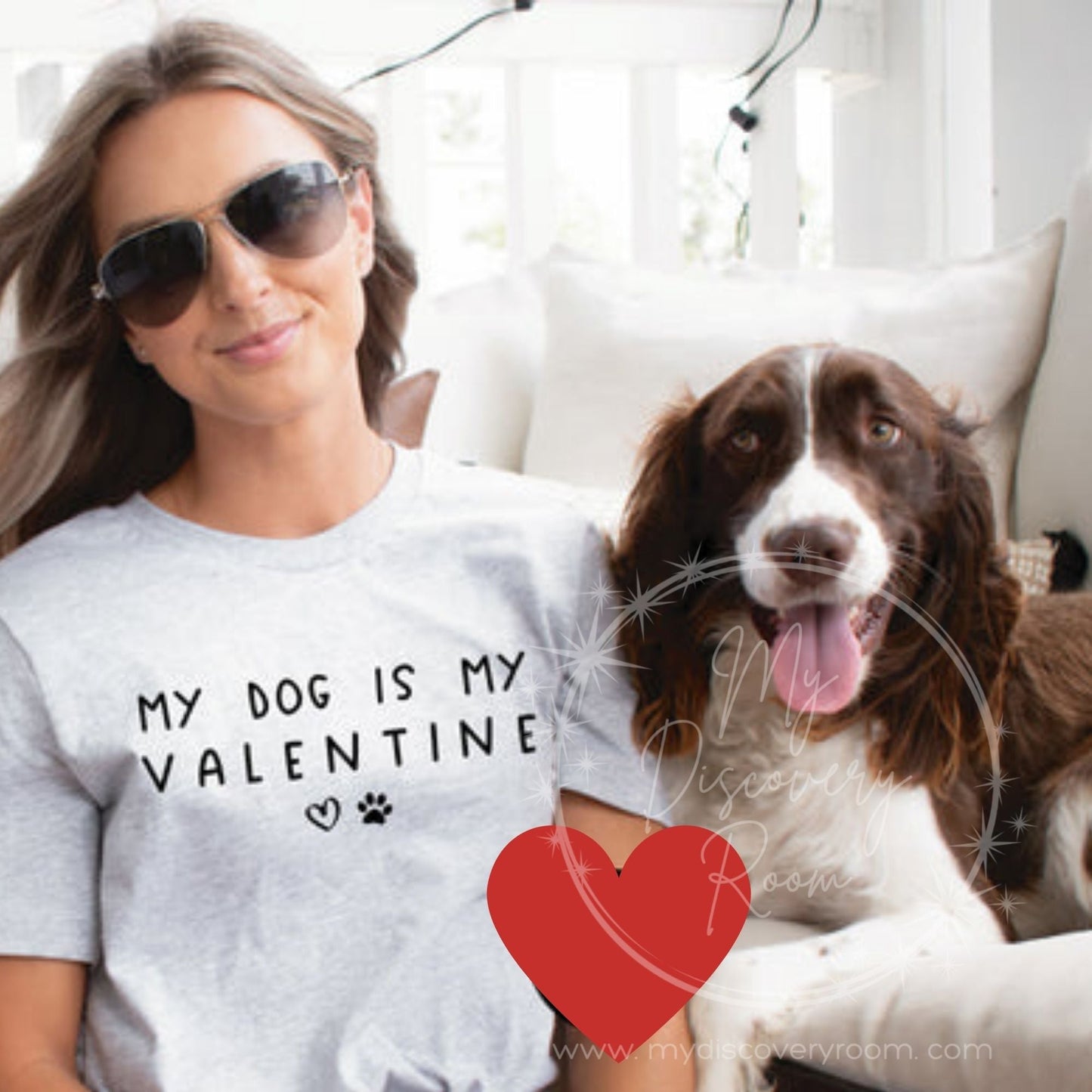My Dog Is My Valentine Graphic Tee - MyDiscoveryRoom