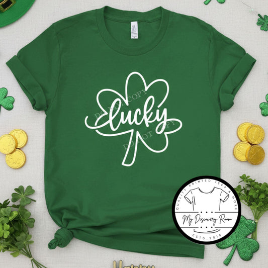 Lucky with Shamrock Graphic Tee