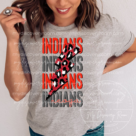Neoga Indians with Lighting Bolt Graphic Tee