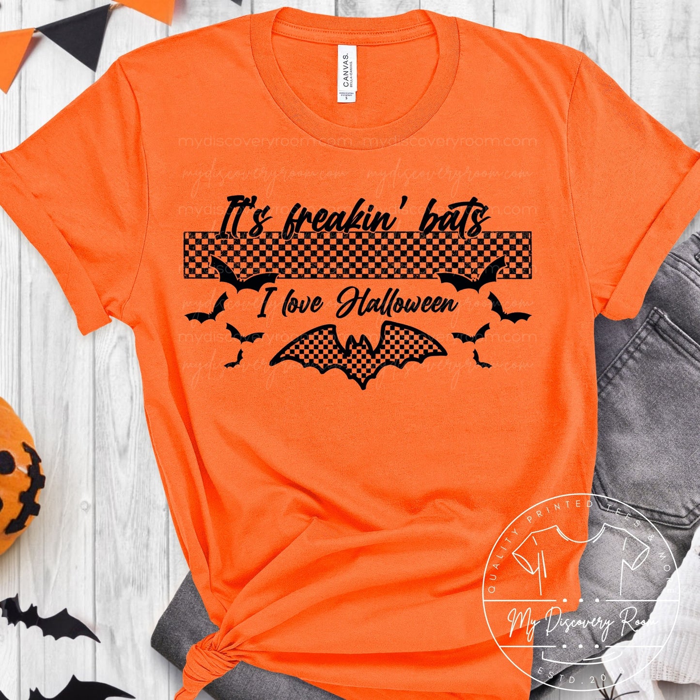 It's Freakin' Bats I Love Halloween Graphic Tee