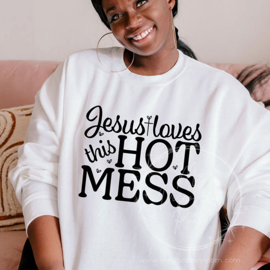 Jesus Loves This Hot Mess Graphic Tee