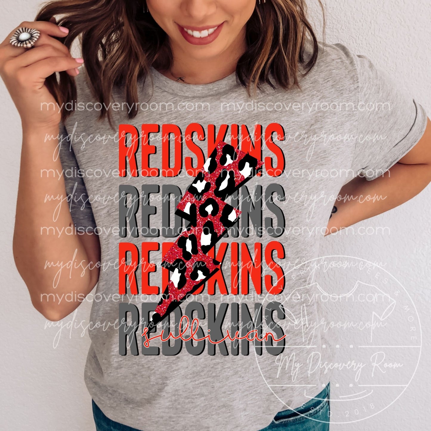 Sullivan Redskins with Lighting Bolt Graphic Tee