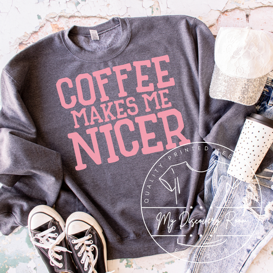 Coffee Makes Me Nicer Graphic Tee