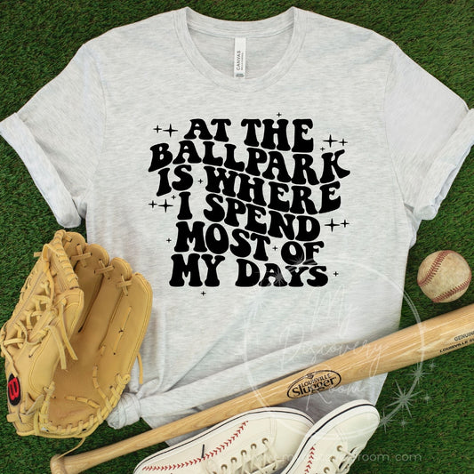 At The Ballpark Is Where I Spend Most Of My Days Graphic Tee - MyDiscoveryRoom