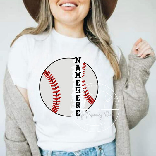 Baseball Frayed With Your Name Graphic Tee - MyDiscoveryRoom