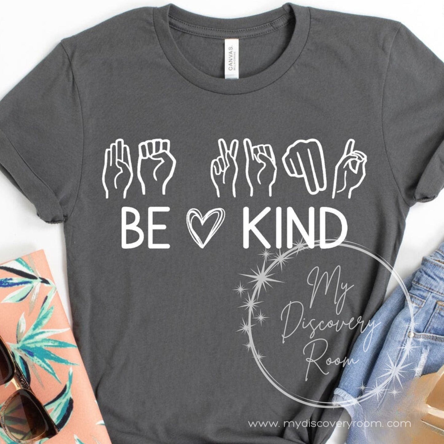 Be Kind Sign Language Graphic Tee - MyDiscoveryRoom