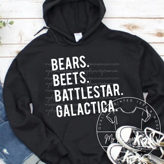 Bears. Beets. Battlestar Galactica. Graphic Tee - MyDiscoveryRoom